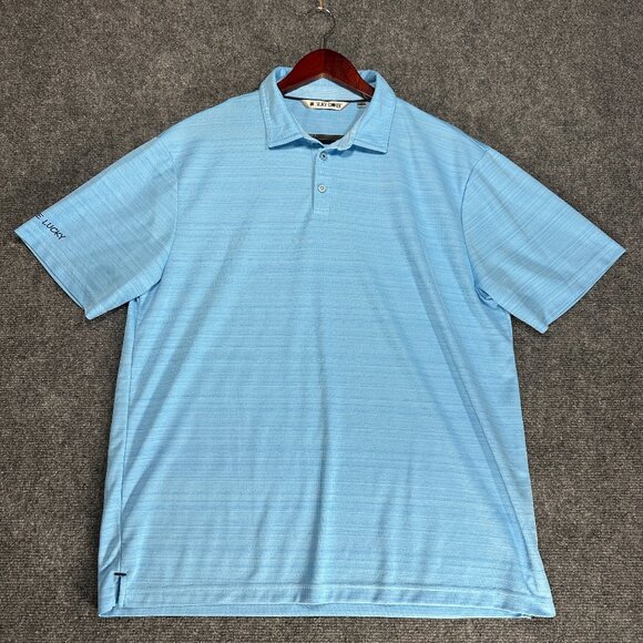 Black Clover Polo Shirt Mens XL Blue Short Sleeve Live Lucky SLeeve Logo - Picture 1 of 8